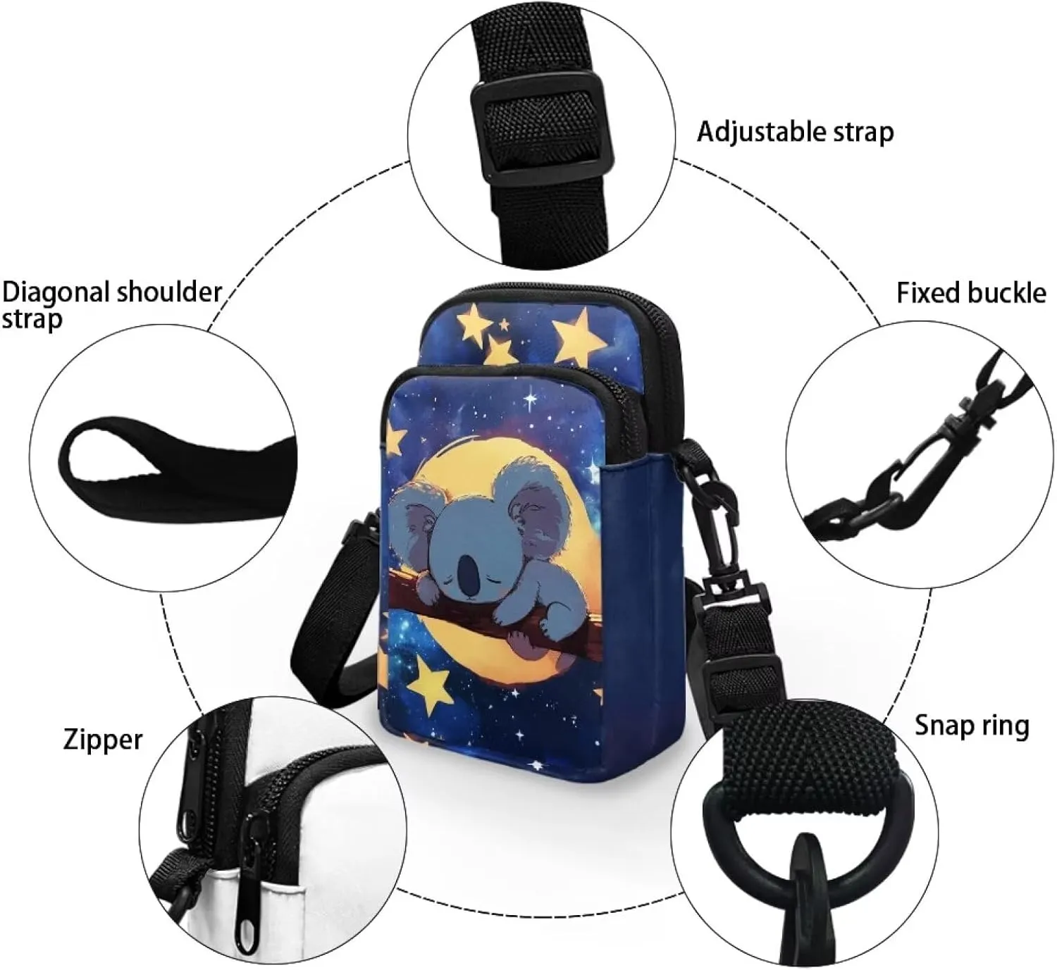 WELLFLYHOM Small Crossbody Bag for Women Phone Purse Messenger Pouch Mini Shoulder Handbag