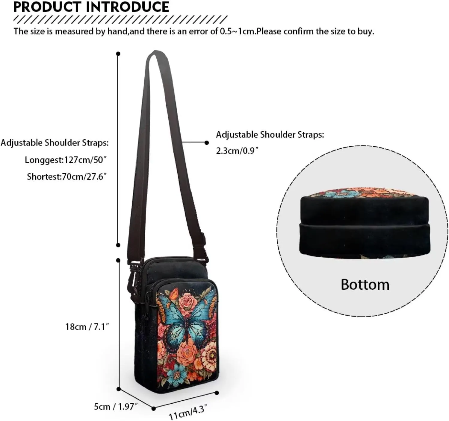 WELLFLYHOM Small Crossbody Bag for Women Phone Purse Messenger Pouch Mini Shoulder Handbag