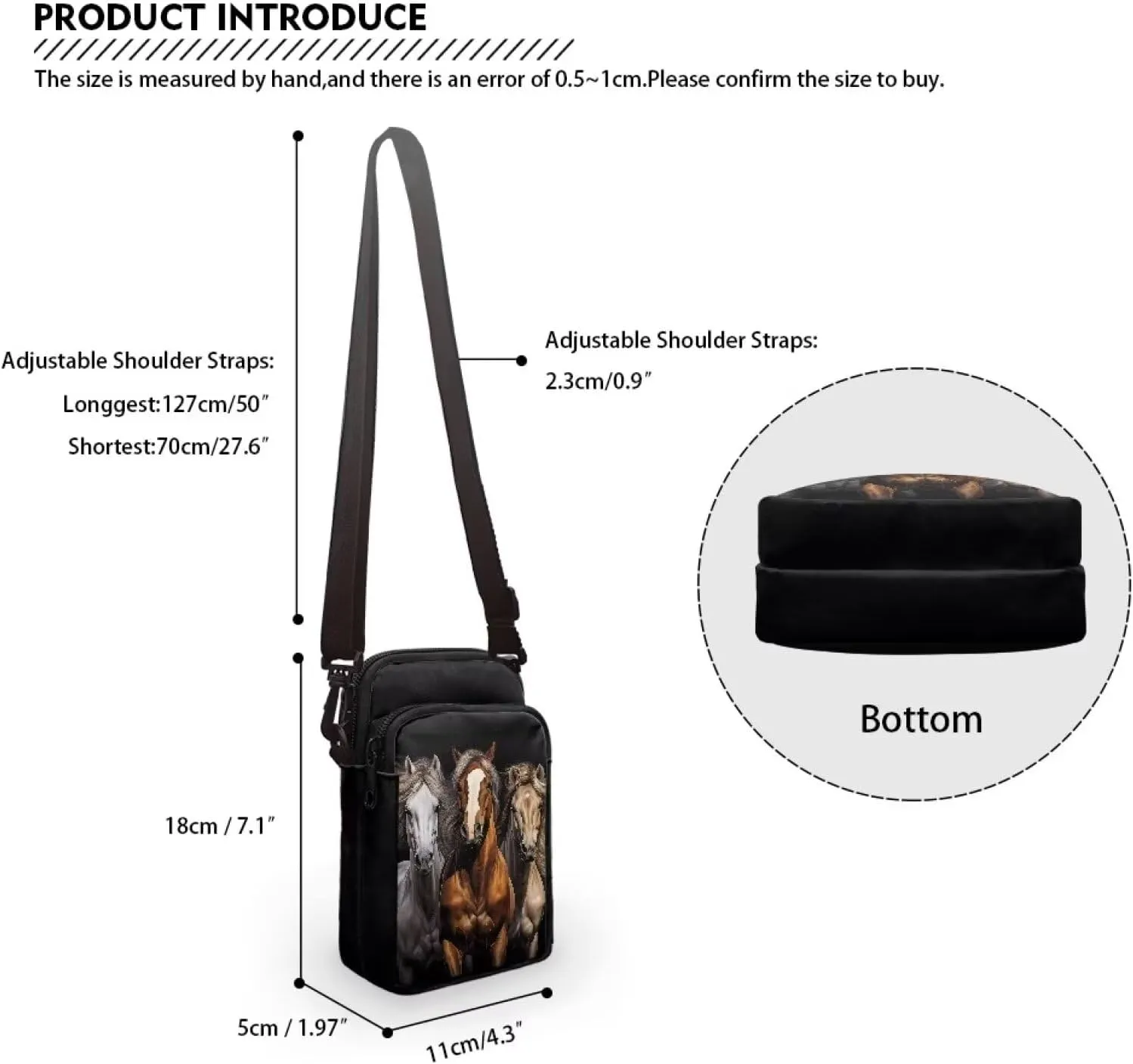 WELLFLYHOM Small Crossbody Bag for Women Phone Purse Messenger Pouch Mini Shoulder Handbag