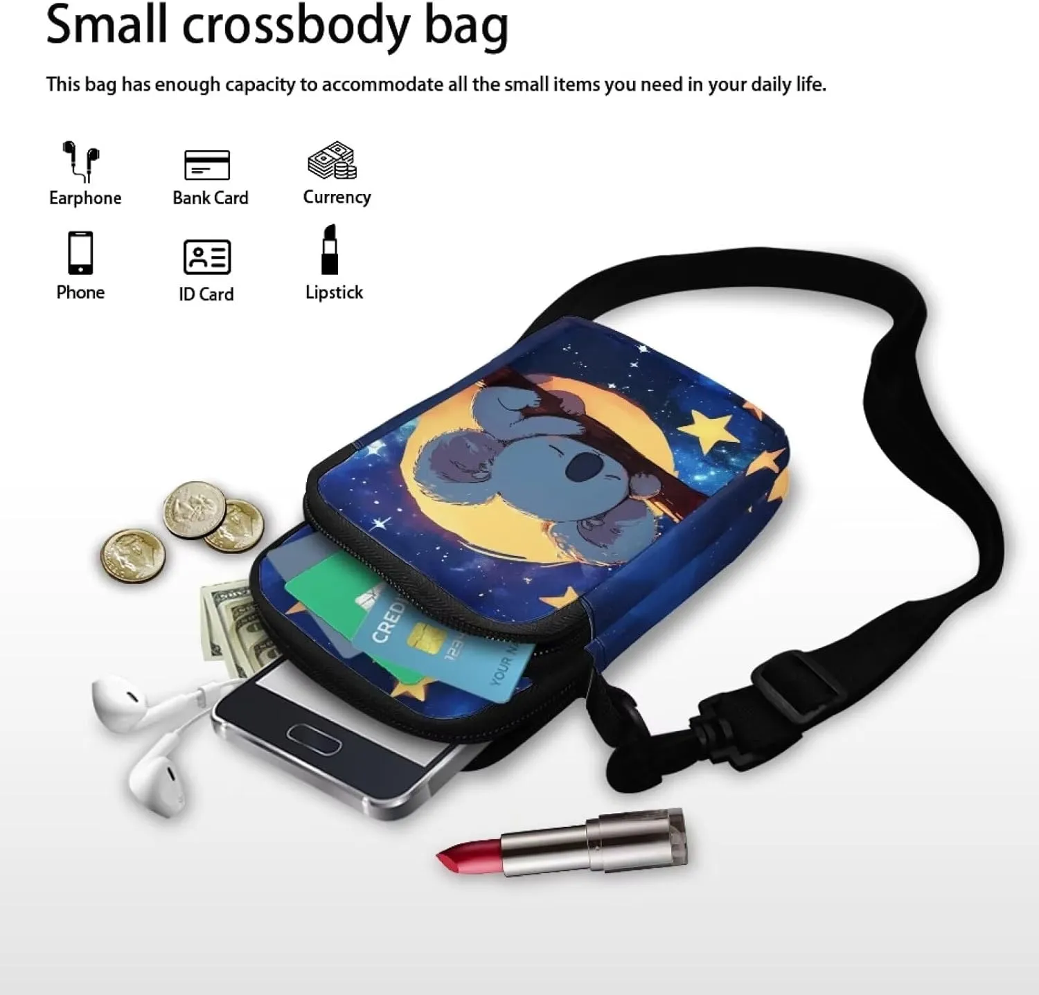 WELLFLYHOM Small Crossbody Bag for Women Phone Purse Messenger Pouch Mini Shoulder Handbag