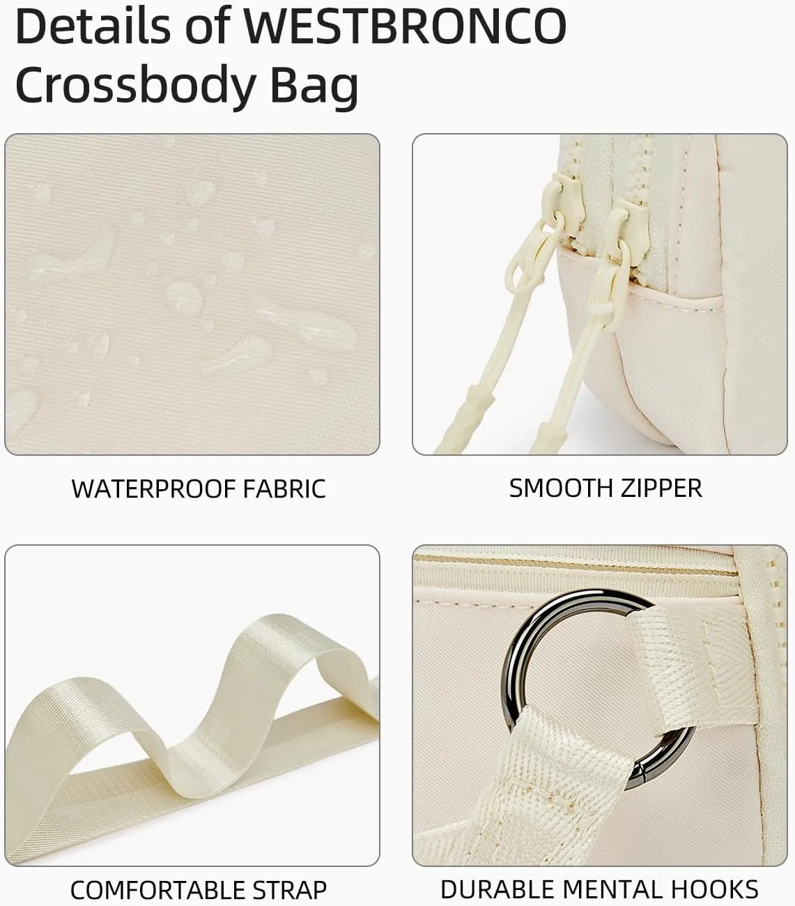 WESTBRONCO Small Crossbody Bags for Women Nylon with Adjustable Strap, Mini Crossbody Purse, Shoulder Bag Traveling Workout