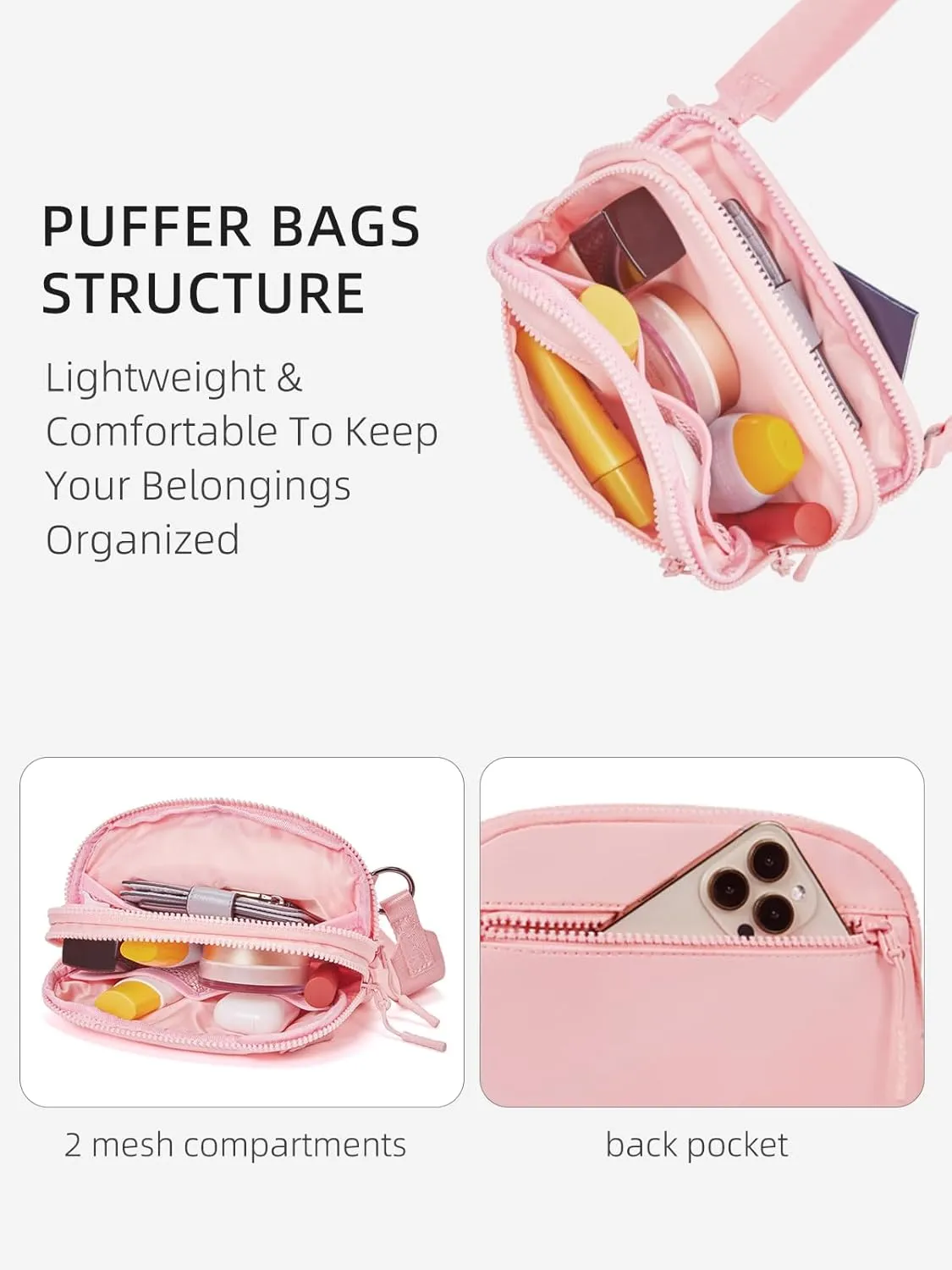 WESTBRONCO Small Crossbody Bags for Women Nylon with Adjustable Strap, Mini Crossbody Purse, Shoulder Bag Traveling Workout
