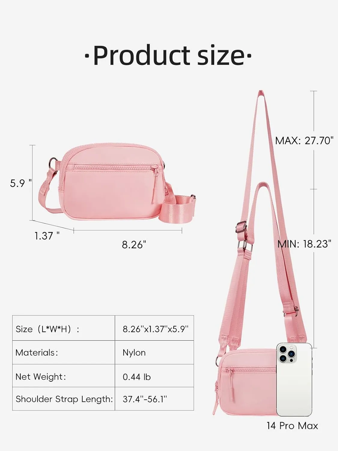 WESTBRONCO Small Crossbody Bags for Women Nylon with Adjustable Strap, Mini Crossbody Purse, Shoulder Bag Traveling Workout