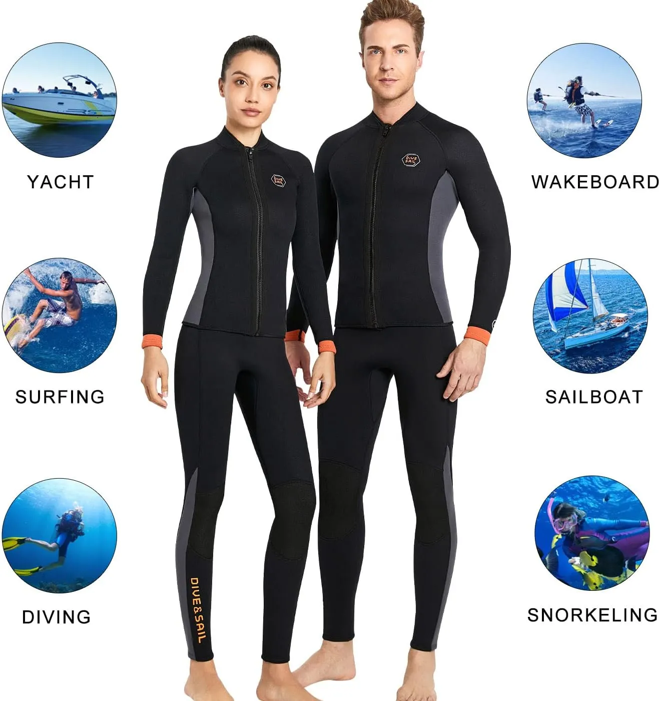 Wetsuit Pants Wetsuit Tops 3mm Neoprene Tops Pants Men and Women Surfing Pants Jacket Keep Warm for Diving Surfing Swimming Snorkeling Scuba Kayaking Pants