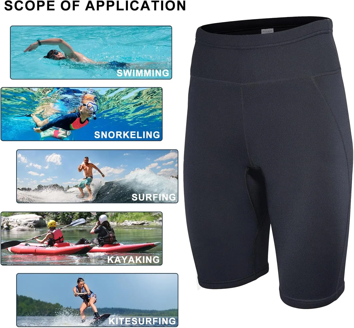 Wetsuit Shorts Neoprene Men 3mm Buoyancy Swim Pants Adult Women Sweat Wet Suit Trunks Jammers Keep Warm Water Sport Aerobics for Swimming Surfing Snorkeling Diving Kayaking Scuba