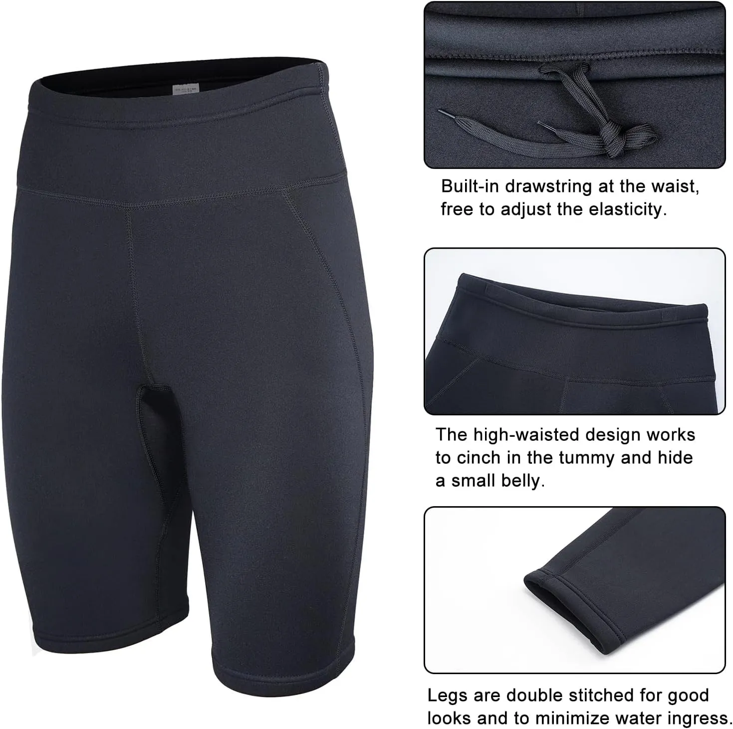 Wetsuit Shorts Neoprene Men 3mm Buoyancy Swim Pants Adult Women Sweat Wet Suit Trunks Jammers Keep Warm Water Sport Aerobics for Swimming Surfing Snorkeling Diving Kayaking Scuba