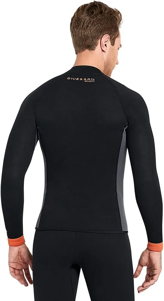 Wetsuit Top Jacket Women Men 3MM Neoprene Long Sleeve Dive Scuba Wet Suit Shirt, 2MM 1.5MM Warm Front Zipper Wetsuits Shirts Vest Surfing Swimming Snorkeling Kayaking Suit in Cold Water Sports