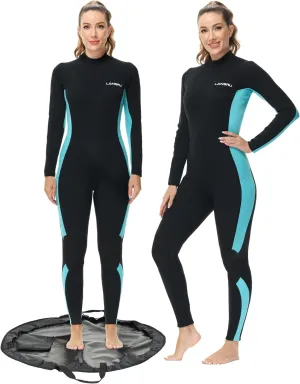 Wetsuits with Waterproof Changing Mat Bag, Upgrade CR Neoprene 3/2mm Full Suits, Ideal Thermal Diving Suit in Cold Water, Back Zip for Surfing Snorkeling Diving Swimming