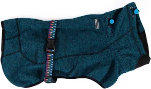 Wilderdog Fleece Dog Jacket with Neoprene Neck Gaiter - Small - Pacific Blue