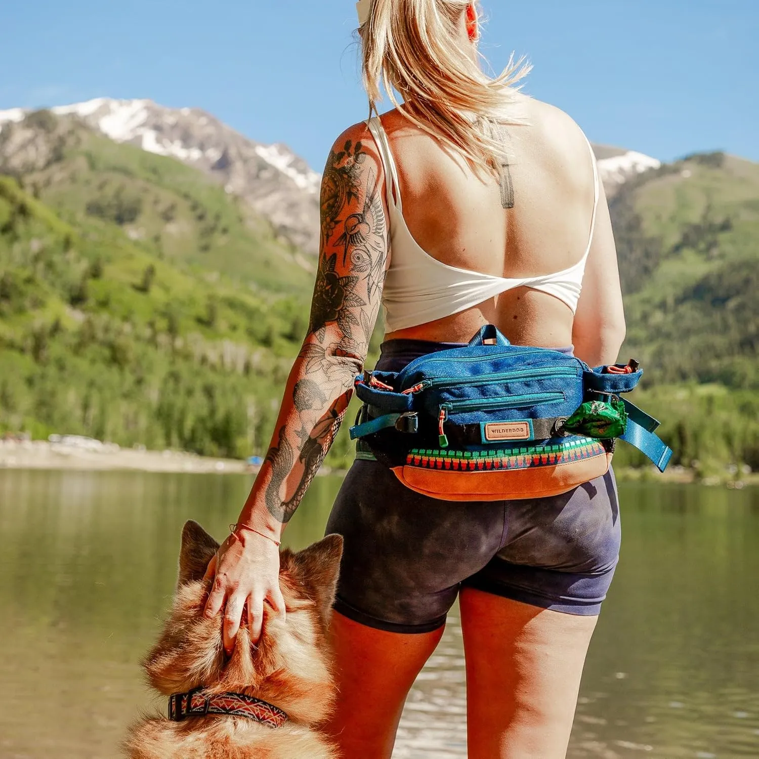 Wilderdog Mega Hip Pack with 3-Liter Capacity, Two Mesh Water Bottle Pockets, Interior Key Loops, Adjustable Straps, and Poop Bag Dispenser (Huckleberry)