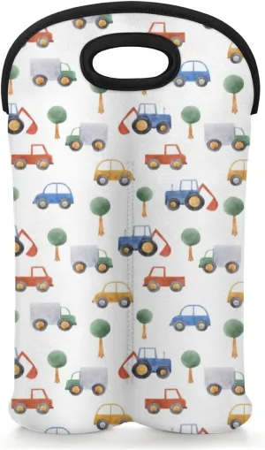 Wine Gifts for Women Men Excavating Machinery Truck Wine Bottle Tote Bag Wine Carrire Protector Travel Picnic Acccessories Gifts Holds 2 Bottles