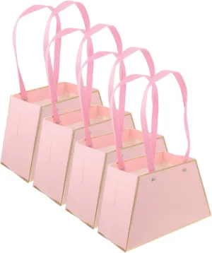 WOFASHPURET Floral Box Pcs Handbag Flower Arrangement Large Handles Wedding Bridal Party Favor Pouches Floral Bouquet Supplies