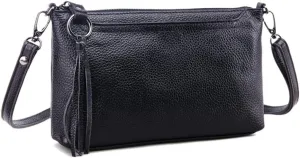 Women Crossbody Bag Genuine Leather Small Clutch Purse Cute Shoulder Bag Zipper Phone Wallet for Ladies