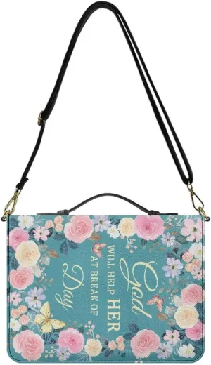 Women Men Bible Cover with Adjustable Strap Shoulder Strap Bag Bible Carrying Case for Church Services
