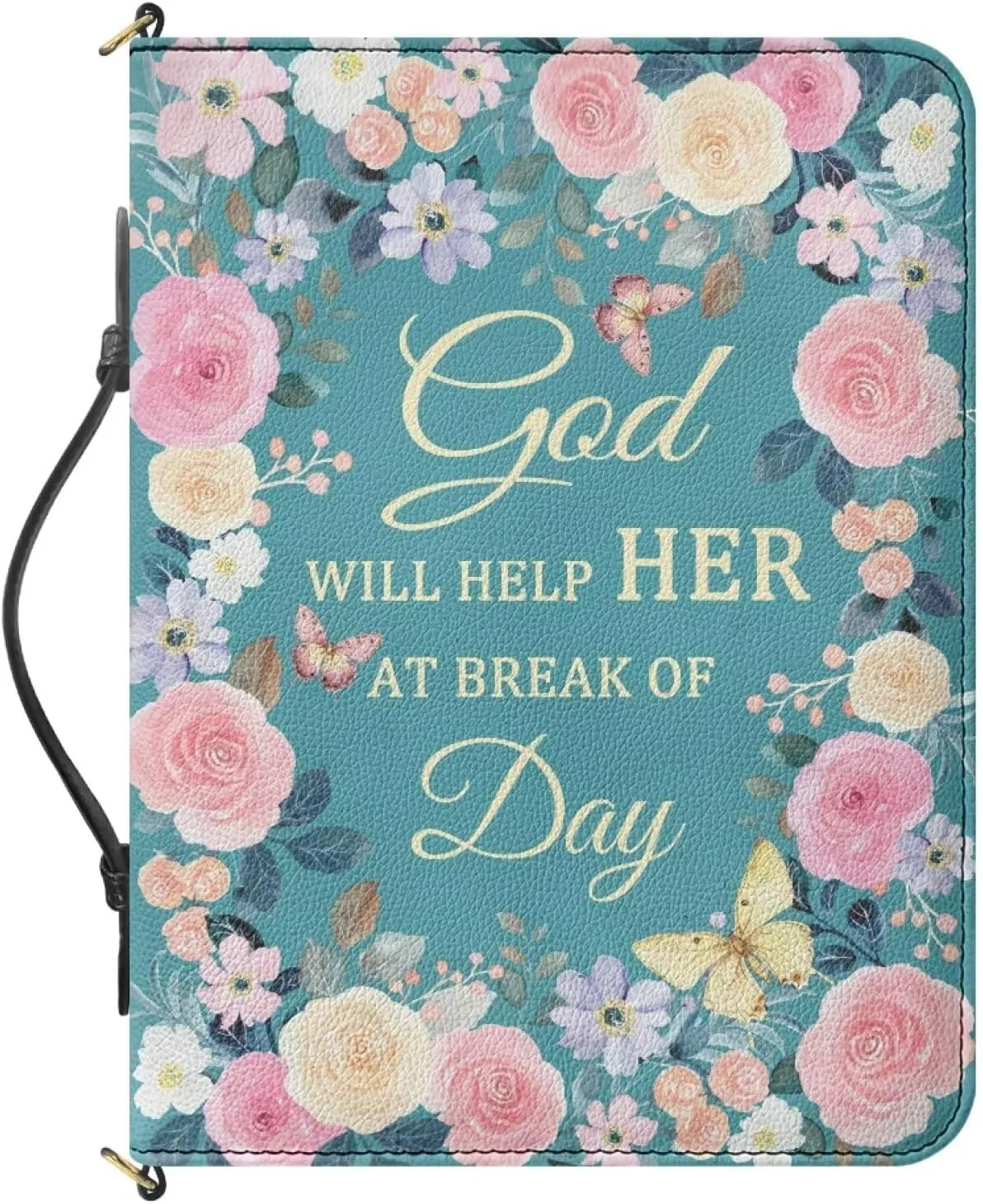 Women Men Bible Cover with Adjustable Strap Shoulder Strap Bag Bible Carrying Case for Church Services