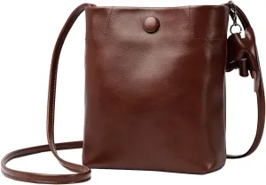 Women Mobile Phone Crossbody Bag, Small Fashion Genuine Leather Phone Shoulder Bag, Ladies Lightweight Coin Pouch