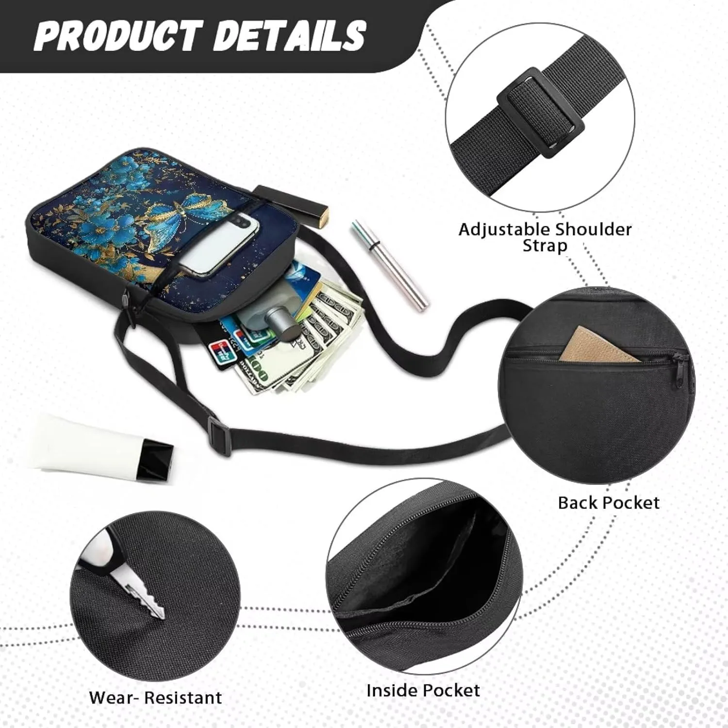 Women Small Crossbody Bag Cross Body Cell Phone Bag Purse Wallet Pouch Lightweight Sling Bag Shoulder Handbag