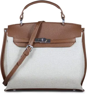 Women Top Handle Satchel Purse Handbag Designer Crossbody Tote Bag Trendy Canvas Shoulder Bag with 2 Detachable Straps