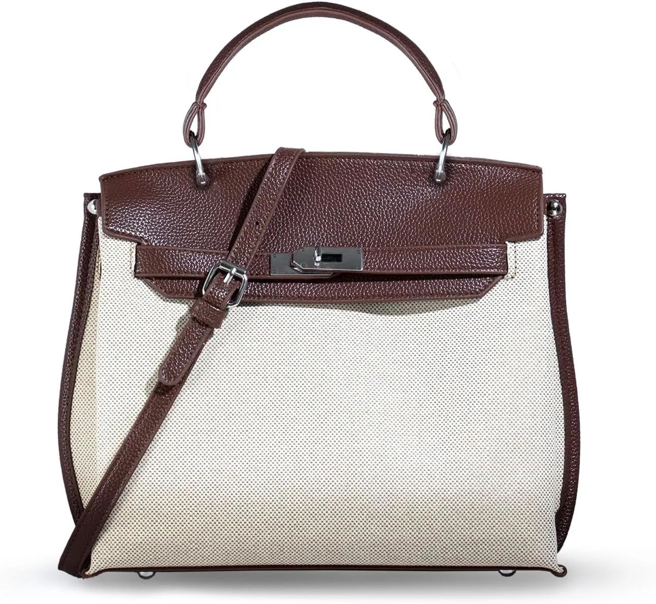 Women Top Handle Satchel Purse Handbag Designer Crossbody Tote Bag Trendy Canvas Shoulder Bag with 2 Detachable Straps
