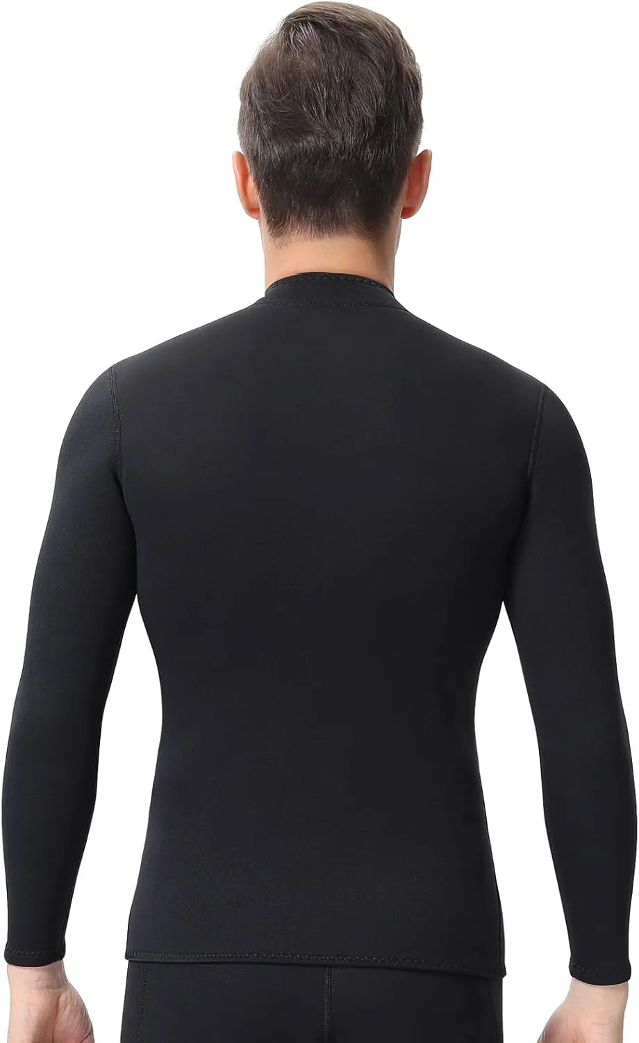 Women Wetsuit Top Swim Jacket Mens Youth Wet Suit Shirt 2mm Neoprene Thermal Swimsuit Front Zip Long Sleeve Cold Water Keep Warm Snorkeling Diving Surfing