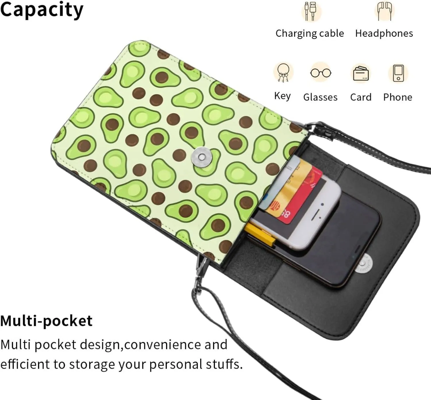 Womens Crossbody Bags Dandelion Pattern Phone Bag Wallet Purses Adjustable Strap