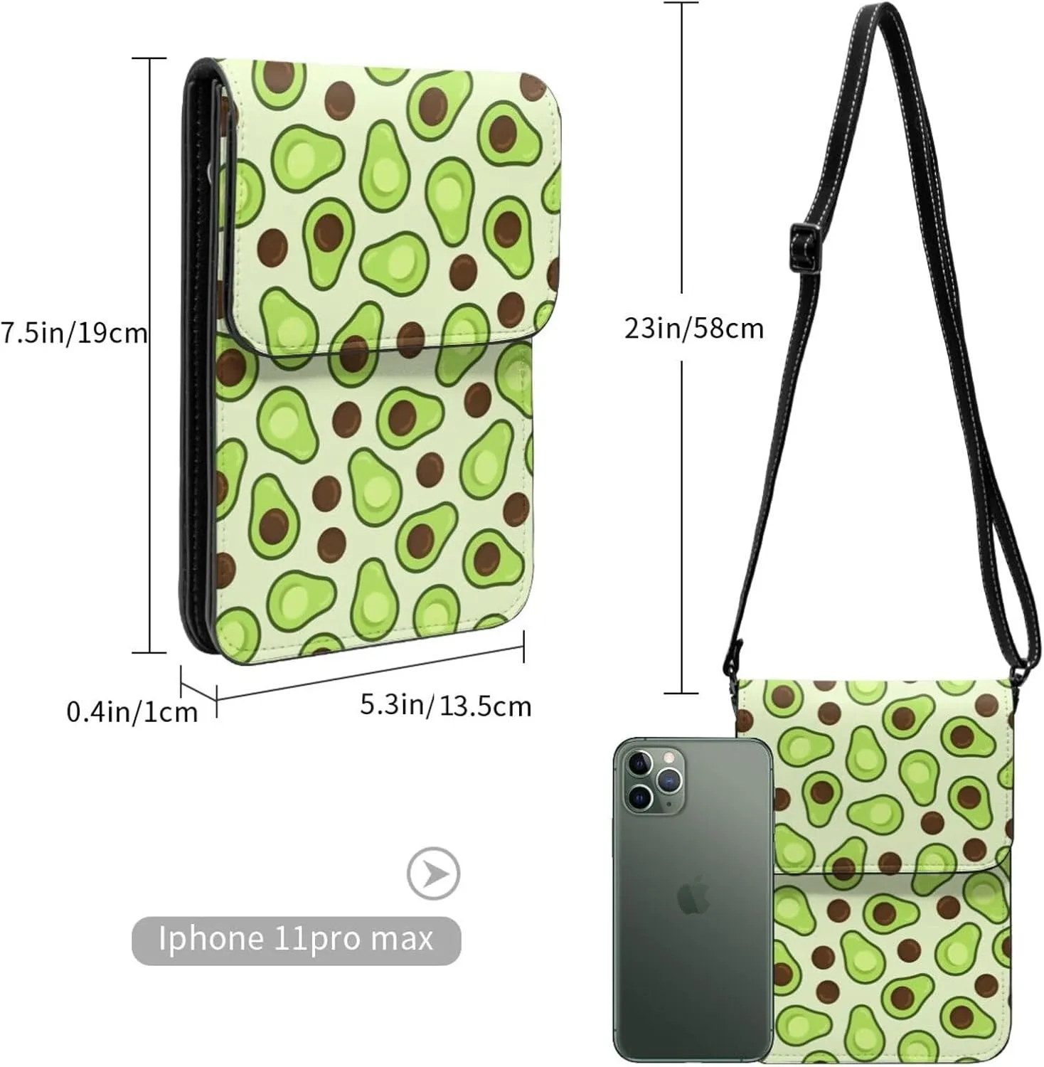 Womens Crossbody Bags Dandelion Pattern Phone Bag Wallet Purses Adjustable Strap