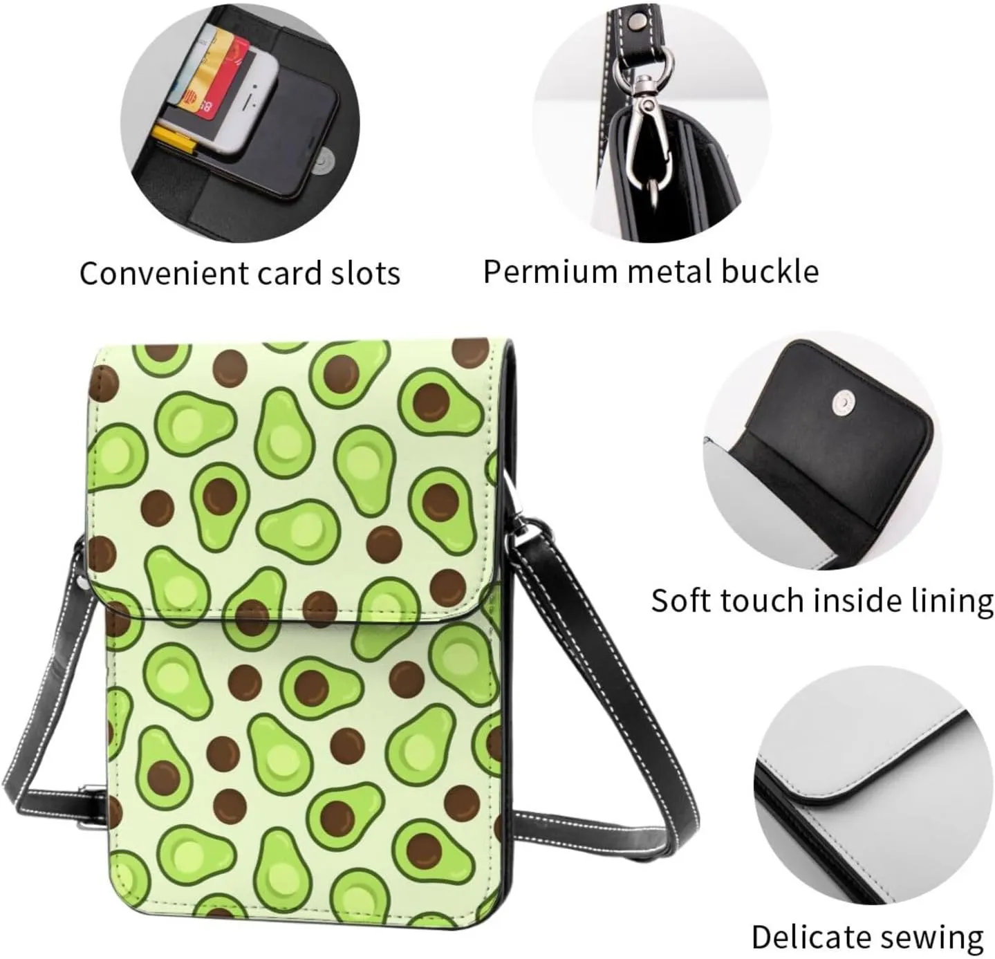 Womens Crossbody Bags Dandelion Pattern Phone Bag Wallet Purses Adjustable Strap