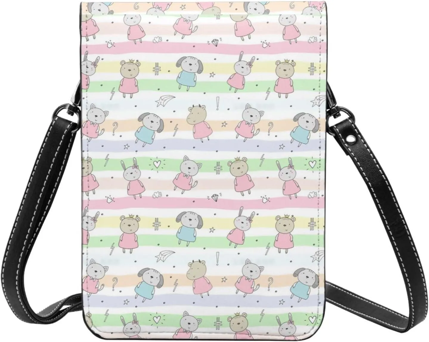 Womens Crossbody Bags Forest Animal Pattern Phone Bag Wallet Purses Adjustable Strap