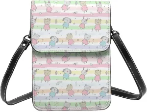 Womens Crossbody Bags Forest Animal Pattern Phone Bag Wallet Purses Adjustable Strap
