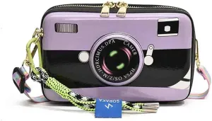 Women's Cute Camera Shaped Shoulder Bag, Novelty Stylish Casual Retro Crossbody Purse, Vintage Cartoon Box Clutch Handbag
