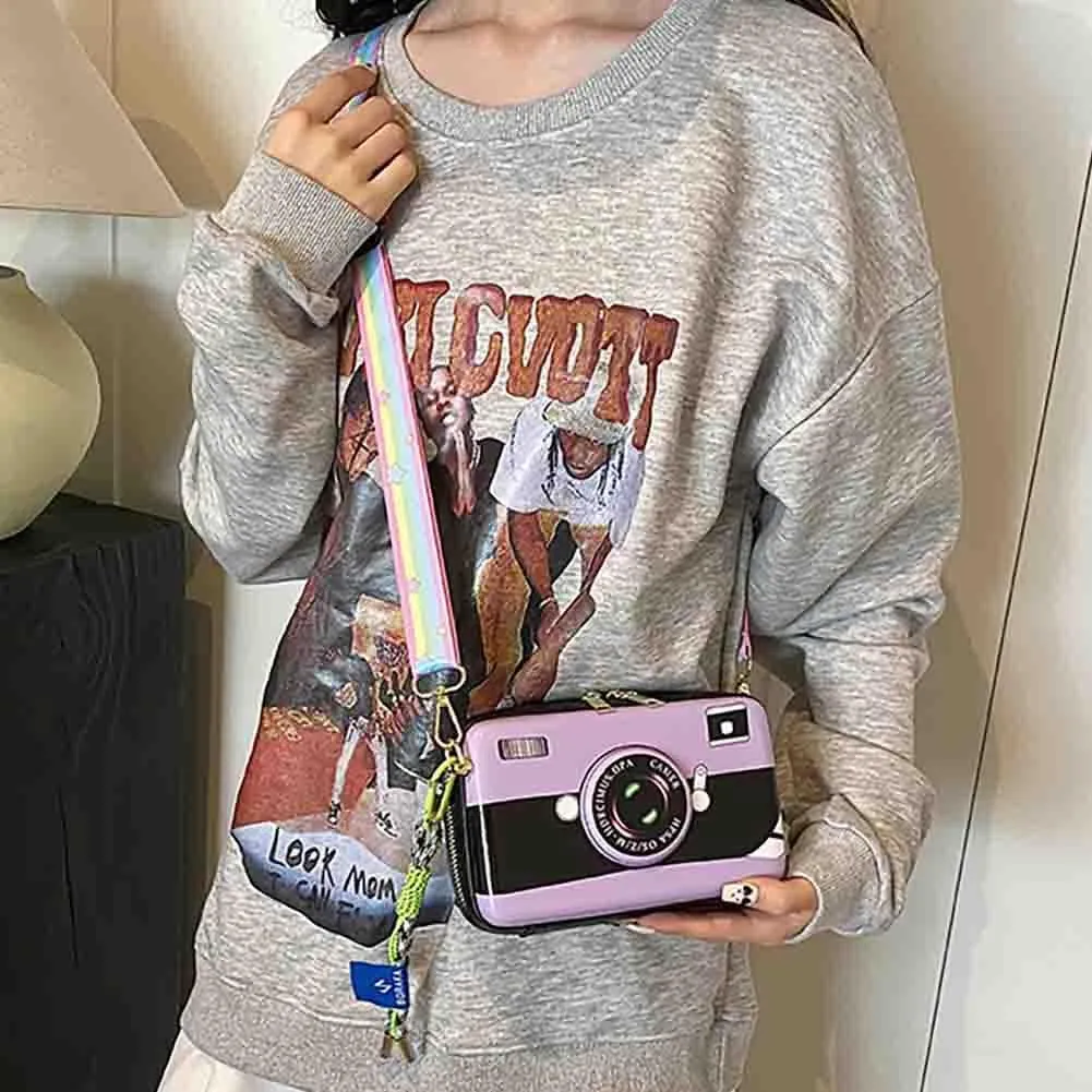 Women's Cute Camera Shaped Shoulder Bag, Novelty Stylish Casual Retro Crossbody Purse, Vintage Cartoon Box Clutch Handbag