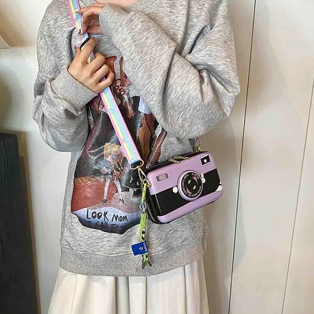 Women's Cute Camera Shaped Shoulder Bag, Novelty Stylish Casual Retro Crossbody Purse, Vintage Cartoon Box Clutch Handbag