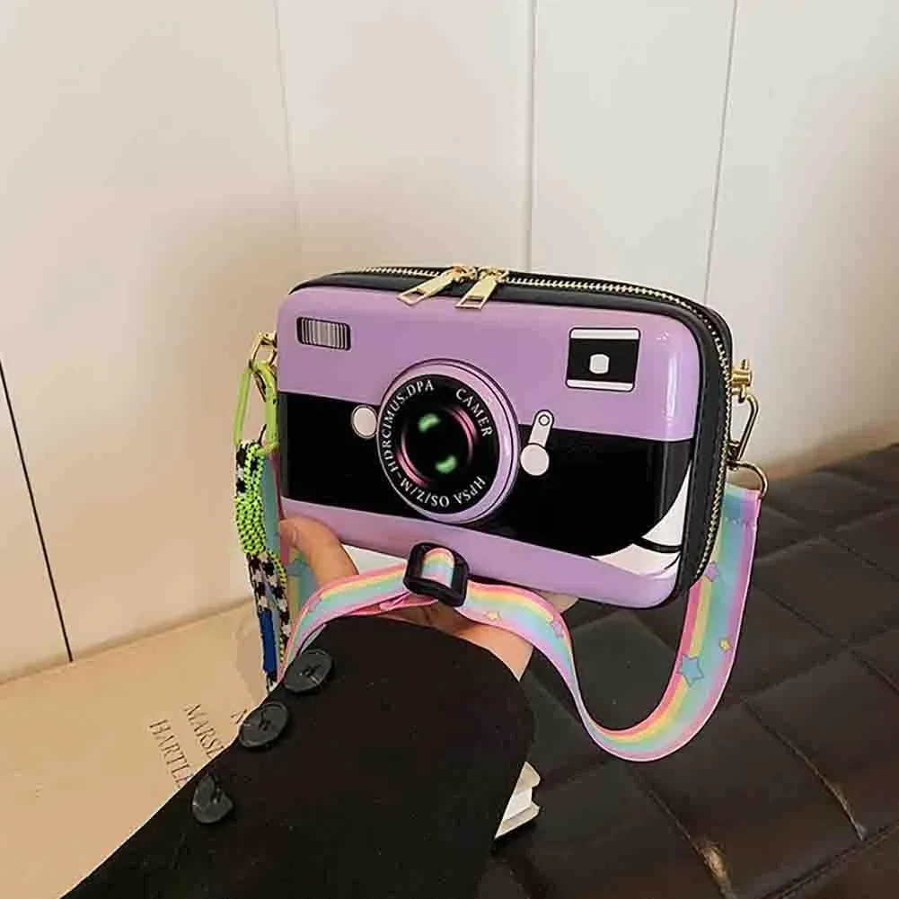 Women's Cute Camera Shaped Shoulder Bag, Novelty Stylish Casual Retro Crossbody Purse, Vintage Cartoon Box Clutch Handbag