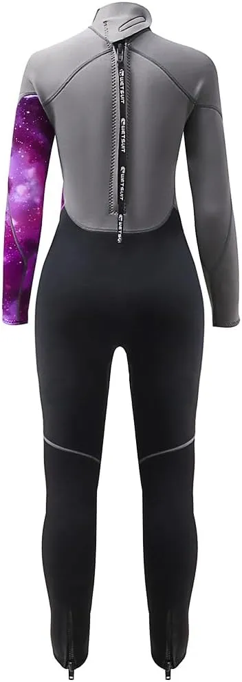 Womens Full Body Wetsuit 3mm - Neoprene Diving Suits Front Zip Dive Skin for Diving Snorkeling Surfing Swimming
