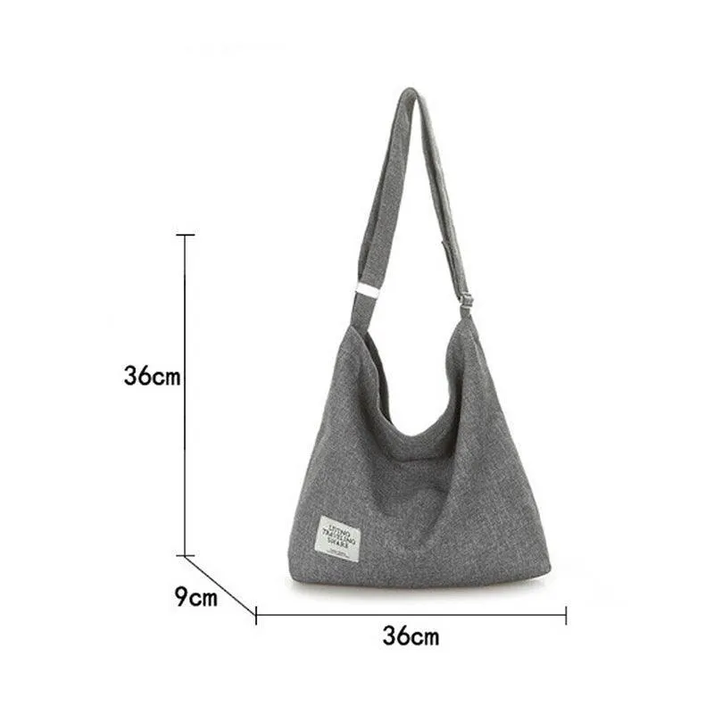 Womens Large Canvas Handbag Ladies Travel Messenger Shoulder Bag Hobo Tote Purse