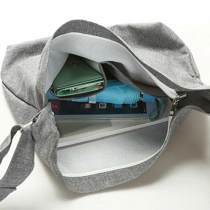 Womens Large Canvas Handbag Ladies Travel Messenger Shoulder Bag Hobo Tote Purse