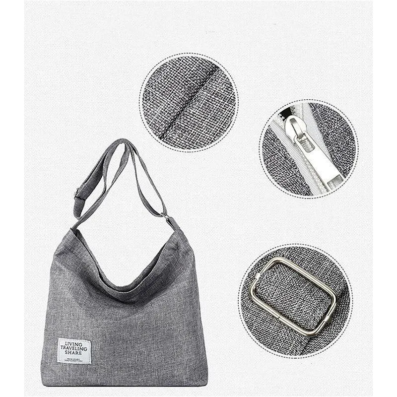 Womens Large Canvas Handbag Ladies Travel Messenger Shoulder Bag Hobo Tote Purse