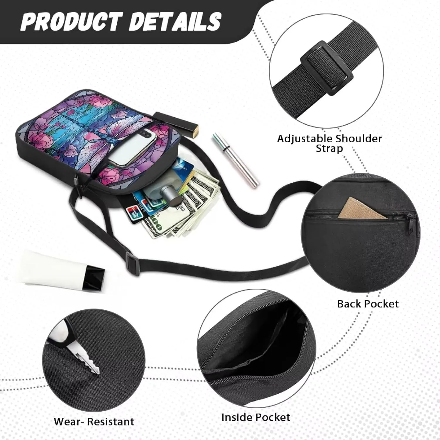 Womens Messenger Bag Small Crossbody Bags Phone Purse Wallet for Outdoor Hiking Sports