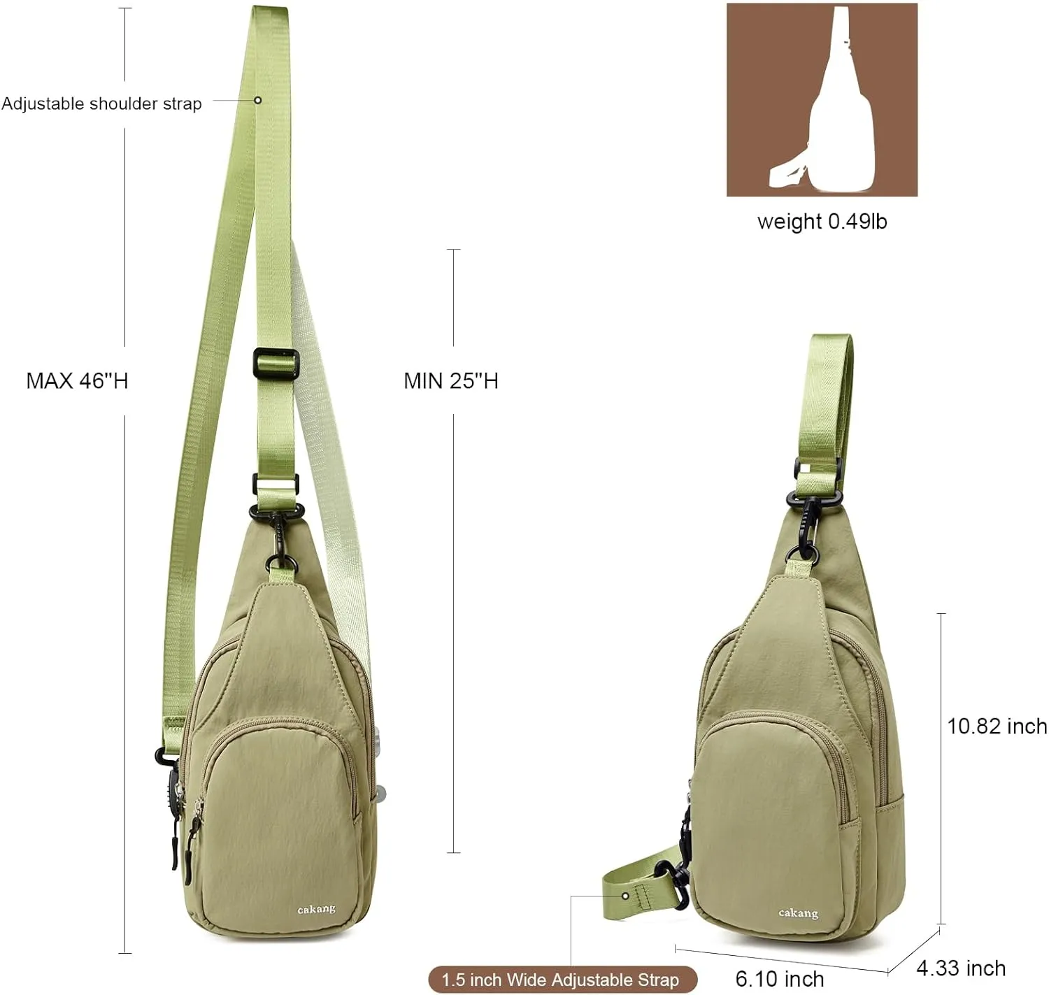 Womens Sling Bag Crossbody Bags for Women Vegan Leather Sling Backpack Daypack Fanny Pack Crossbody Purse Travel