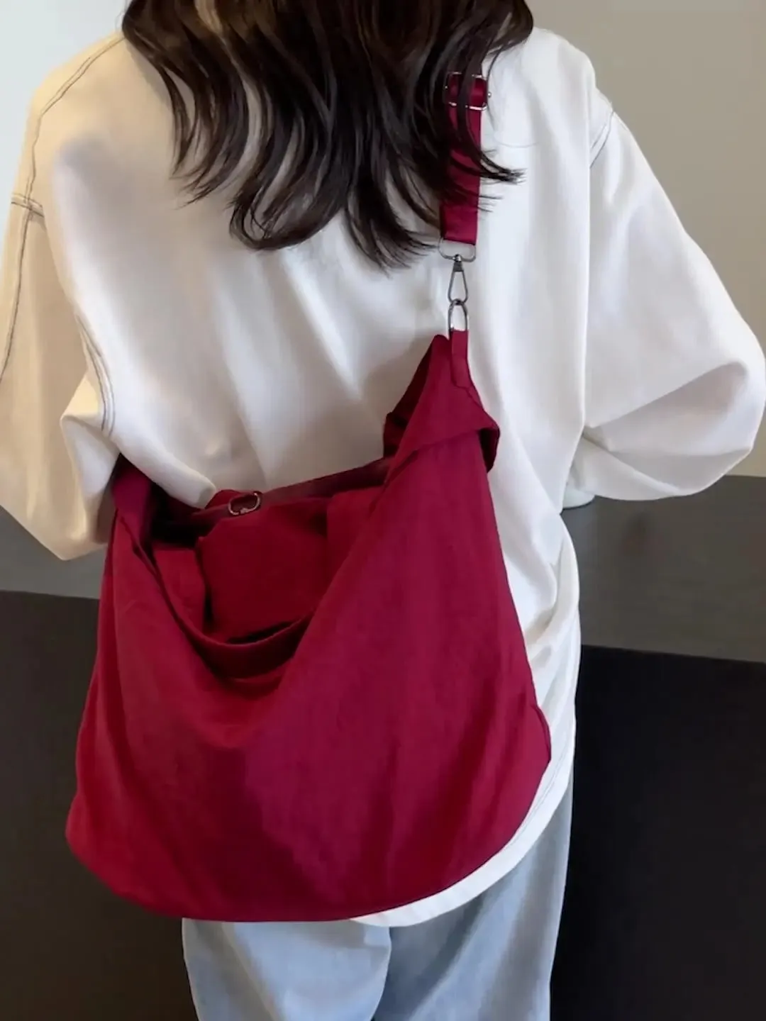 Women's Tote Handbag & Crossbody Shoulder Bag – Large Nylon Waterproof Hobo Bag with Adjustable Strap