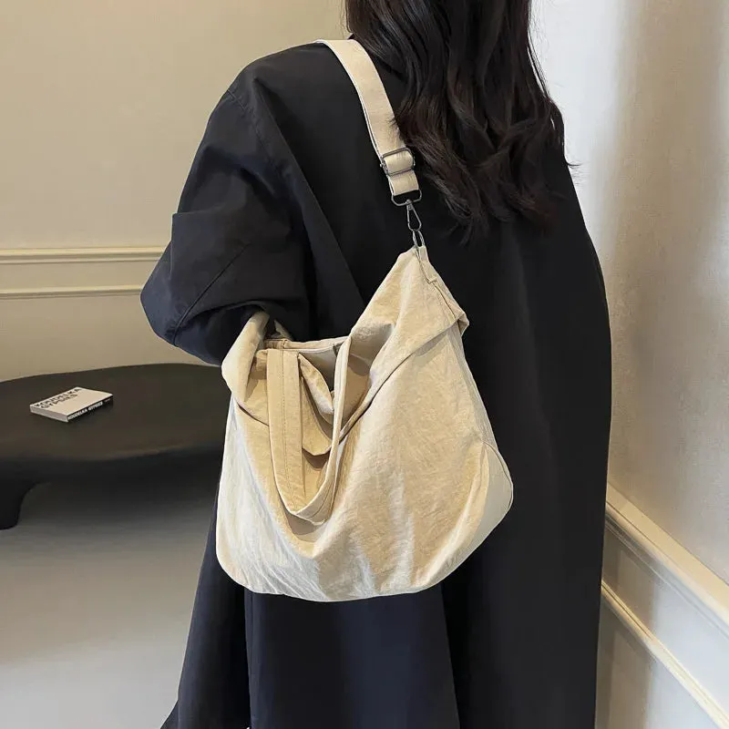 Women's Tote Handbag & Crossbody Shoulder Bag – Large Nylon Waterproof Hobo Bag with Adjustable Strap