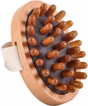 Wood Therapy Massage Tools Body Comb Relaxation Spa Meridian Pressure Brush Anti Cellulite Stress Relief, Handhold Airbag Portable Massage Brush(A)