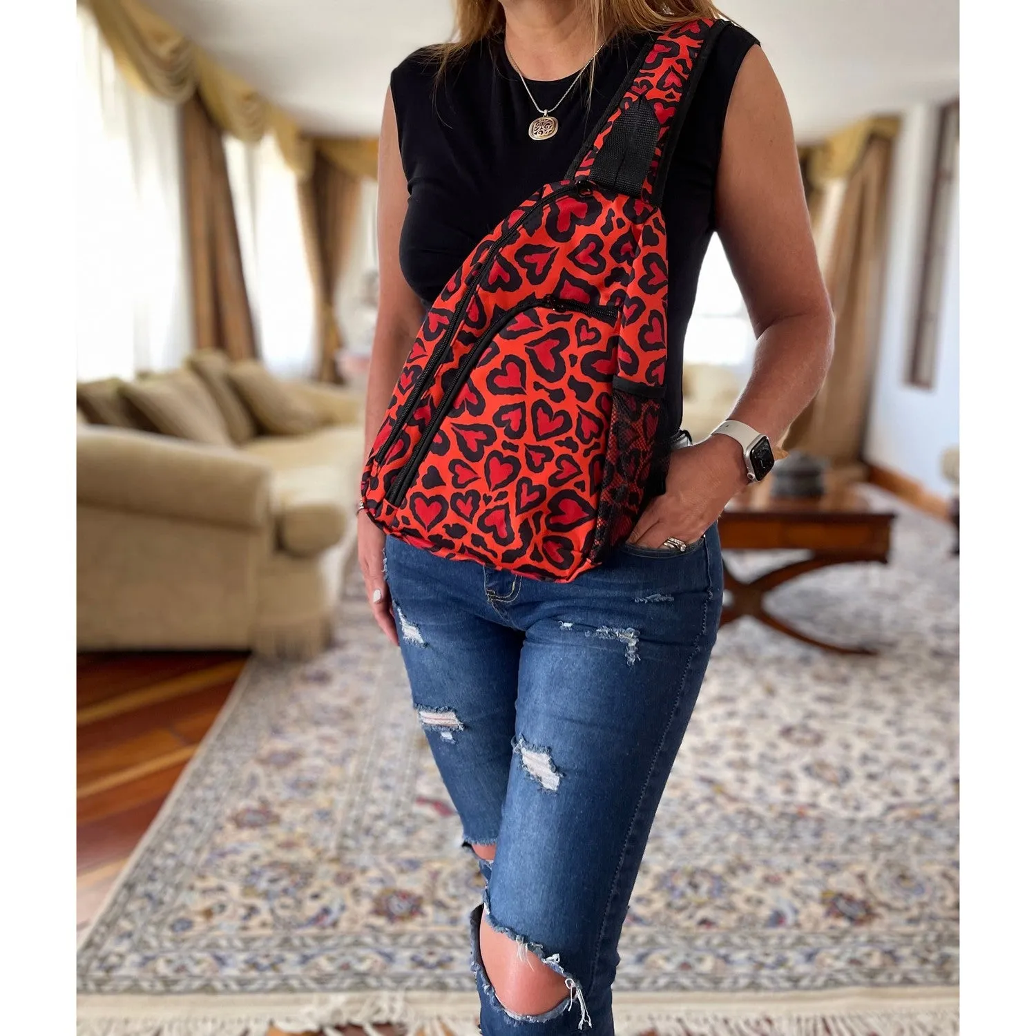 World Traveler Butterfly 14" Sling Crossbody Backpack Bag