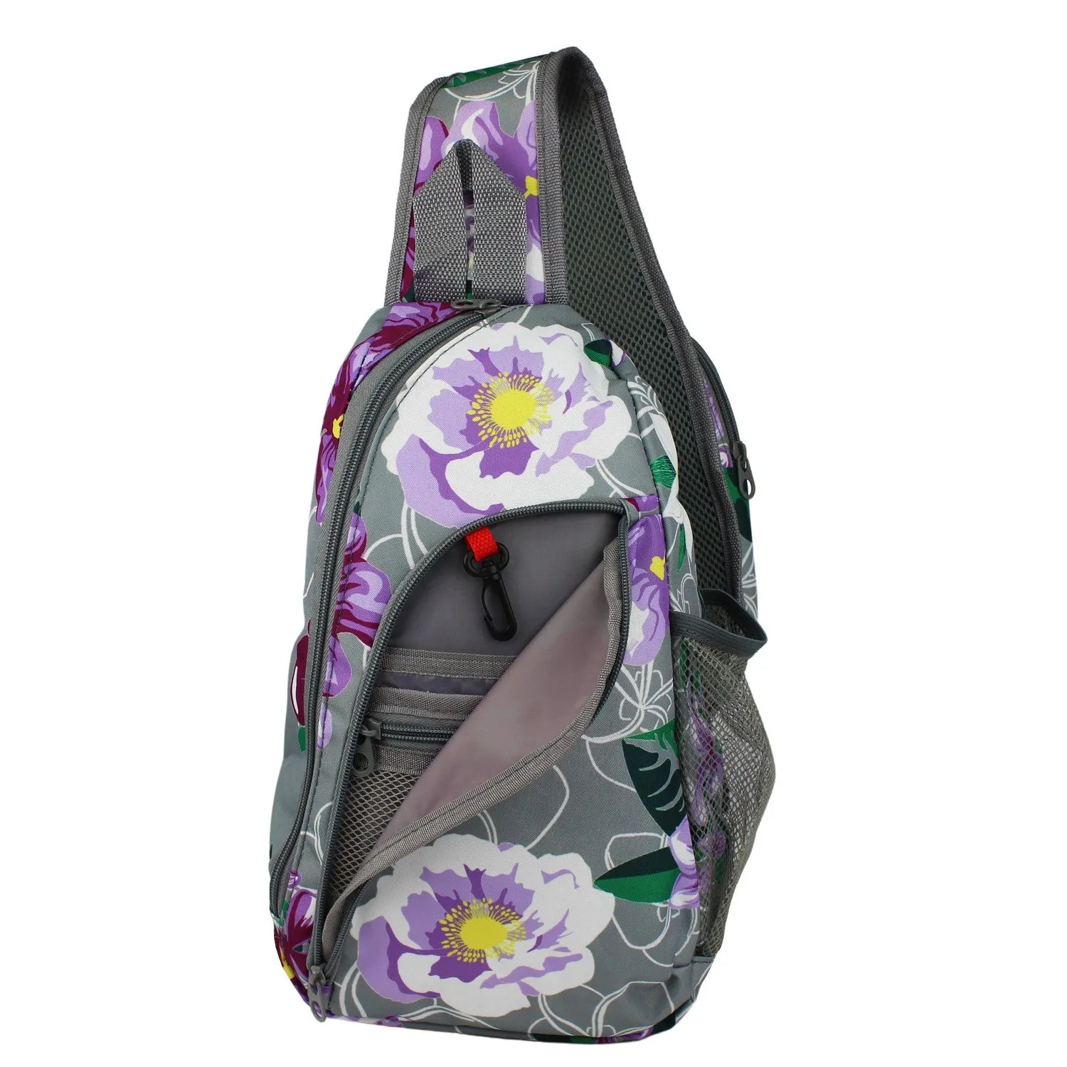 World Traveler Floral 14" Sling Crossbody Backpack Bag