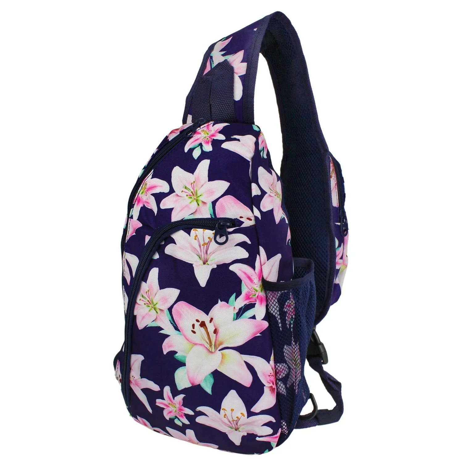World Traveler Floral 14" Sling Crossbody Backpack Bag