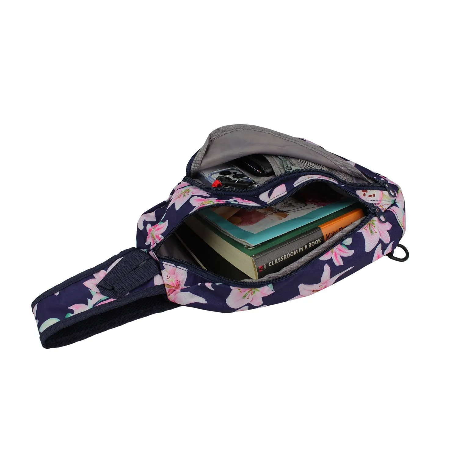World Traveler Floral 14" Sling Crossbody Backpack Bag