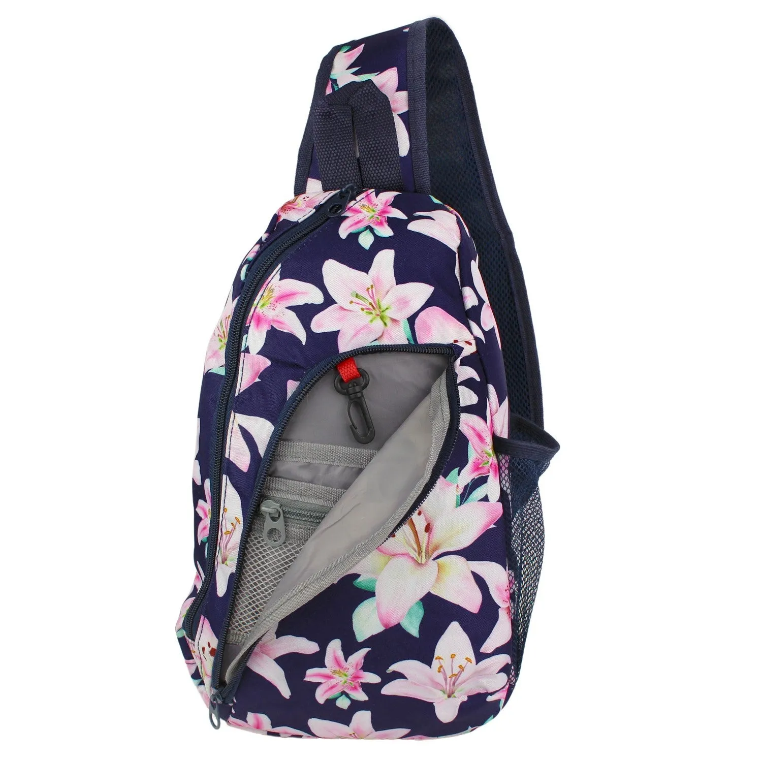 World Traveler Floral 14" Sling Crossbody Backpack Bag