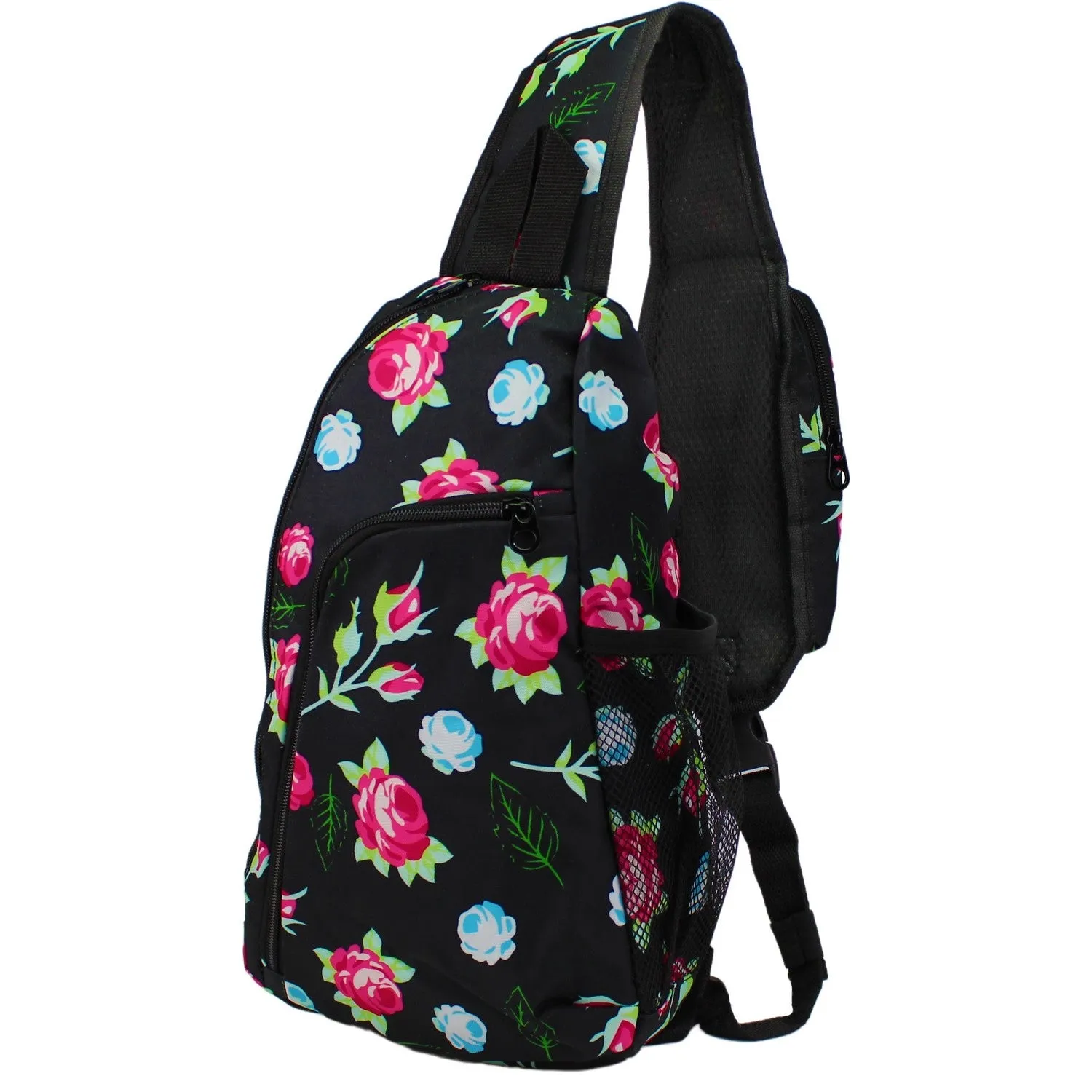 World Traveler Floral 14" Sling Crossbody Backpack Bag