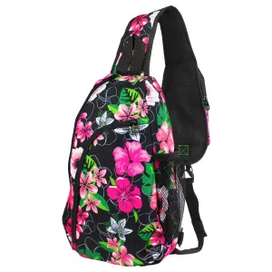 World Traveler Floral 14" Sling Crossbody Backpack Bag