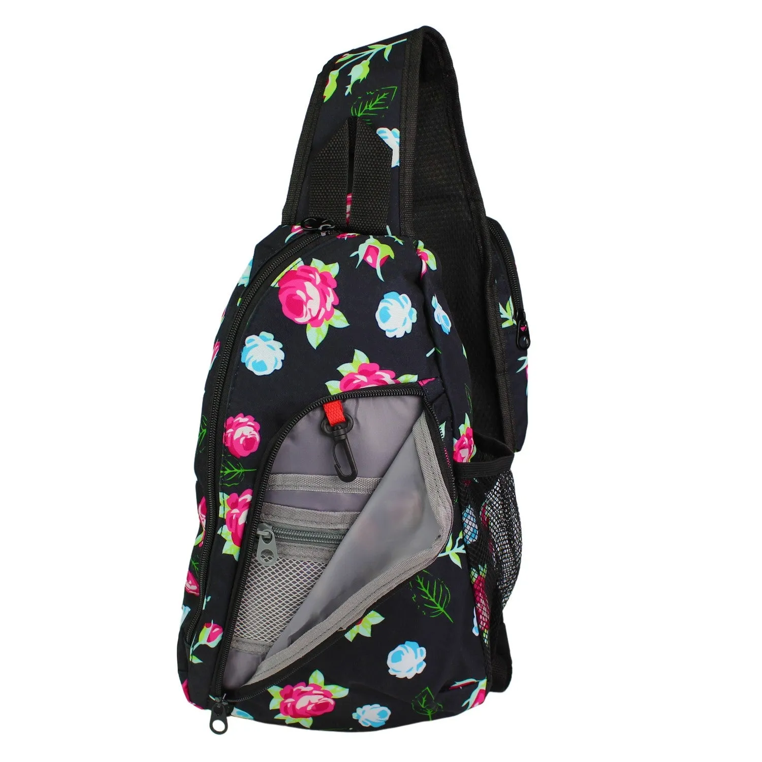 World Traveler Floral 14" Sling Crossbody Backpack Bag